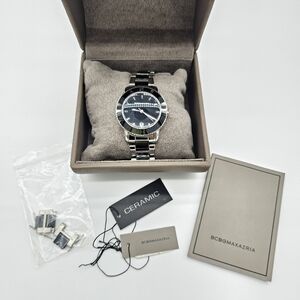 BCBGMaxazria Women's Ceramic Gunmetal Grey/Silver Watch, BG8267